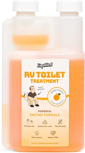 Vista 19 de Liquified RV Toilet Treatment - Digestor para tanque de retención de aguas negras, eliminador de olores, aroma lavanda, Matts RV Reviews, 16 onzas