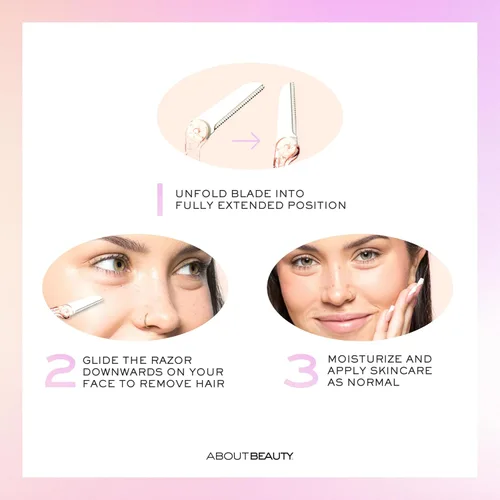 Vista 5 de Acerca de Beauty Rasuradores Plegables Sin Pelusa Fold-n-Go - 3 Rasuradores de Belleza Plegables para Depilación, Ideales para Afeitar, Exfoliar