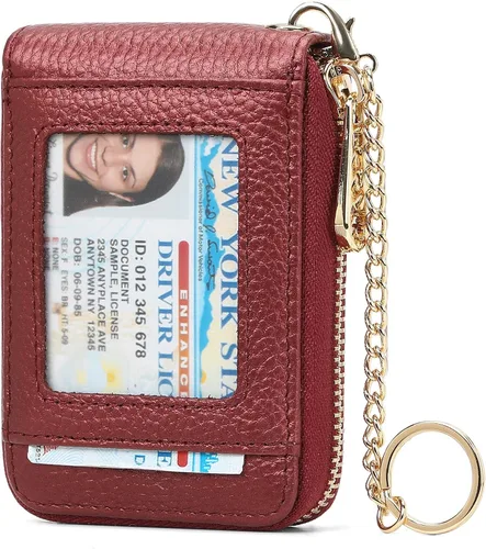 Vista 22 de SENDEFN Cartera de cuero para mujer, con bloqueo RFID, pequeñas carteras compactas, titular de la tarjeta de crédito con ventana de identificación
