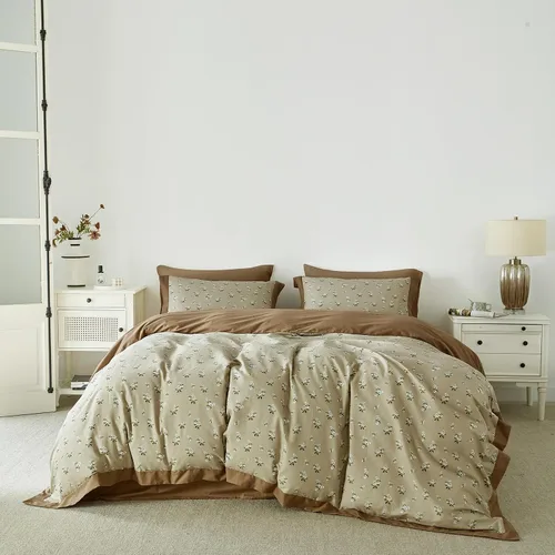 Vista 10 de Susybao - Juego de funda de plumón de 3 piezas 100 % algodón natural. Tamaño King Queen Juego de ropa de cama estampada en colores. 1 funda