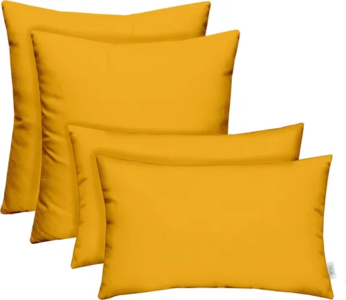 Vista 24 de RSH DECOR: Sunbrella Juego de 4 almohadas lumbares y cuadradas 20 x 12 pulgadas y 17 x 17 pulgadas Tela resistente al agua y a la decoloración