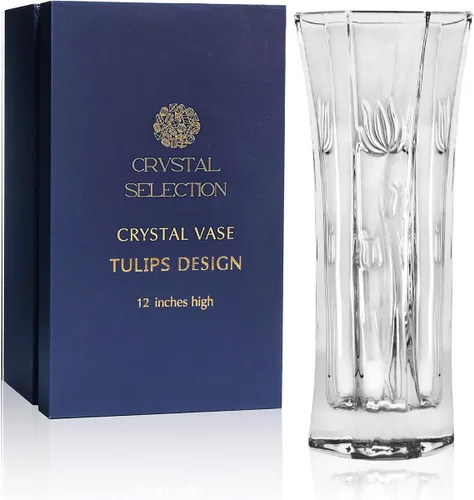 Vista 13 de CS - Jarrón de cristal de 12 pulgadas de alto, diseño de col, para flores y decoración. Bonita pieza brillante. Perfecto como regalo, adecuado