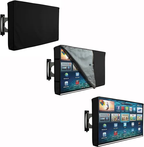 Vista 5 de Funda de TV para exteriores con parte delantera transparente, protector universal resistente a la intemperie para TV de 40 a 42 pulgadas, se adapta