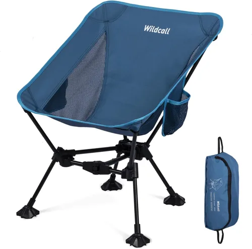 Vista 13 de WildCall Silla de camping plegable ligera, silla antihundimiento