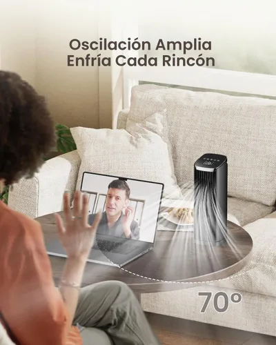 Vista 11 de PNTCK Ventilador de torre de 13 pulgadas para dormitorio, ventilador de Negro
