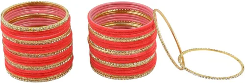 Vista 5 de Efulgenz Juego de pulseras indias de diamantes de imitación de cristal de circonita cúbica para boda y novia, pulseras de terciopelo para mujeres