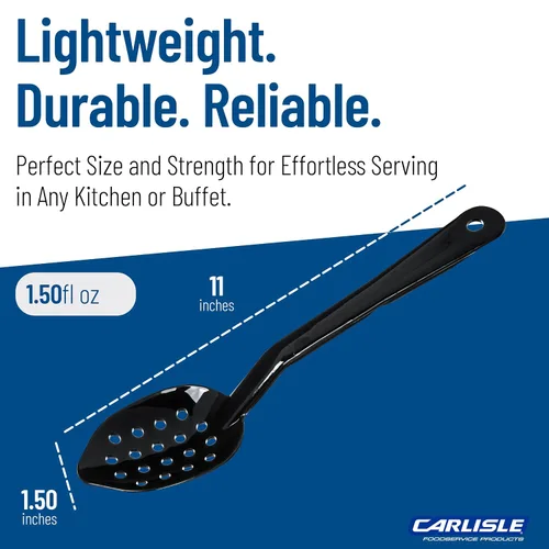Vista 5 de Carlisle FoodService Cucharas para servir, utensilios de cocina perforada de policarbonato perforado de 11 pulgadas, resistente al calor de 212 °F
