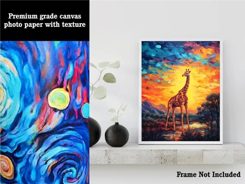 Vista 3 de Bestbuddy Pet 11 x 14 sin marco noche estrellada jirafa safari animal África vida silvestre naturaleza paz pintura al óleo arte impresión póster
