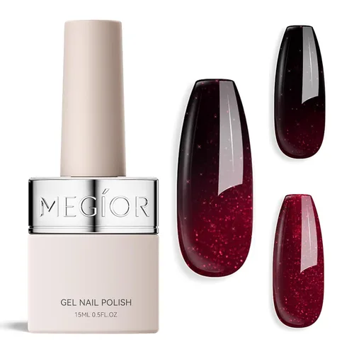 Vista 78 de MEGIOR Esmalte de uñas de gel libre de TPO, 0.5 onzas líquidas, base de gel transparente para remojar la lámpara de uñas LED, capa base de larga