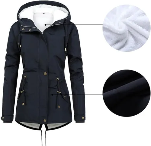 Vista 4 de BVNVC Abrigos de invierno con capucha para mujer, abrigo de nieve de invierno, chaquetas de snowboard de montaña, parka de forro polar aislado