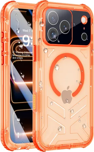 Vista 41 de Funda impermeable para iPhone 15 con Magsafe, protector de pantalla, cordón, IP68 militar de cuerpo completo a prueba de golpes, para deportes