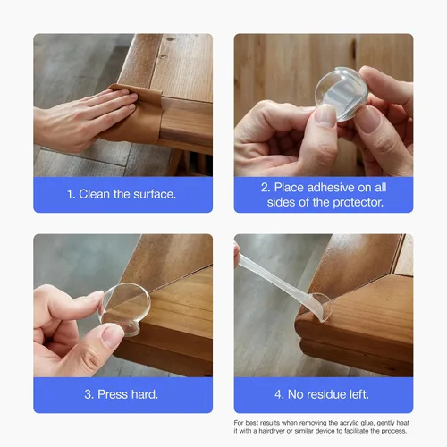 Vista 6 de Protector de esquinas para bebés, seguridad para bordes de muebles y topes, amortiguadores a prueba de bebés para cubrir bordes afilados de muebles