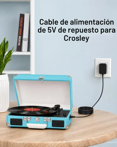 Vista 2 de VHBW Cable de alimentación de 5 V de repuesto para Crosley CR8005F CR8005D adaptador compatible con Crosley Cruiser Plus tocadiscos portátil