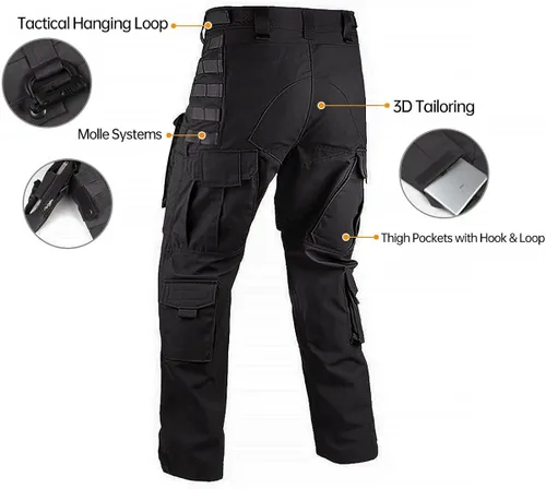 Vista 4 de Free Soldier - Pantalones tácticos tipo cargo para hombre para uso en exteriores
