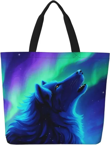 Vista 26 de Famame Canvas Tote Bag Large Women Casual Shoulder Bag Handbag Reusable Multipurpose Shopping Grocery Bag