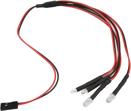 Vista 3 de Luces LED del coche de RC, simulación 5-9V 2 blanco 2 rojo RC camión luces LED atractivas para Axial Scx24