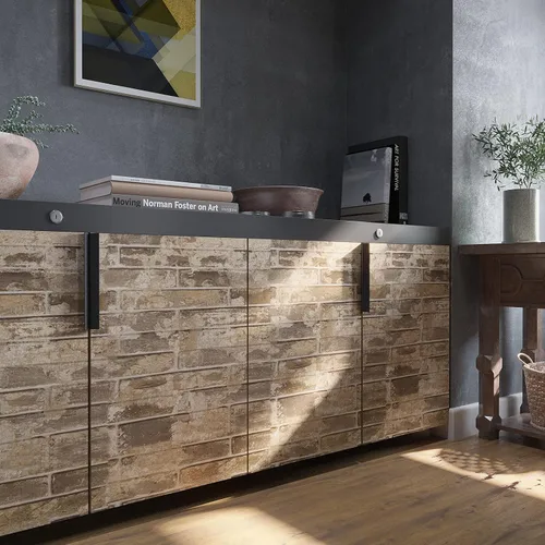 Vista 7 de VEELIKE Papel tapiz de ladrillo sintético marrón de 15.7 x 118 pulgadas, con textura 3D, autoadhesivo, impermeable, para pared, cocina, salpicadero