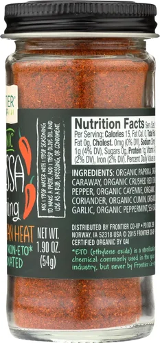 Vista 7 de FRONTIER Co-op Orgánico Sazonador Harissa, 1.9 onzas Botella, Calor N. Africano con Chiles, Cayena, Paprika y Coriander