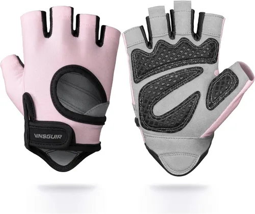 Vista 9 de VINSGUIR Guantes de entrenamiento para hombres y mujeres, guantes de levantamiento de pesas con excelente agarre, guantes de gimnasio ligeros
