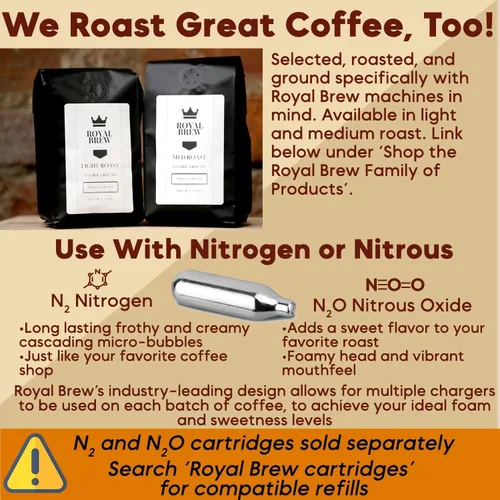 Vista 4 de The Original Royal Brew Nitro - Cafetera fría – Regalo para los amantes del Barril de 128 oz - Acero inoxidable