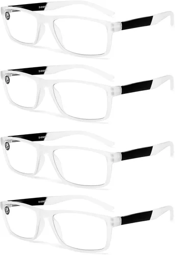 Vista 8 de Gafas de Lectura con Bloqueo de Luz Azul Paquete de 4 Lectores de Computadora para Mujeres y Hombres, Anteojos con Filtro de Rayos UV Antirreflejos