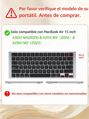Vista 3 de Seorsok Funda compatible con MacBook Air de 15 pulgadas versión 2026 2025-2023 M5 A3448 M4 A3241 M3 A3114 M2 A2941 Touch ID, elegante funda rígida