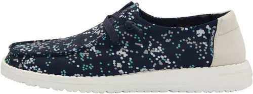 Vista 23 de Hey Dude Wendy Chambray - Zapatos para mujer, mocasines con cordones para mujer, cómodos y ligeros Aurora Blanco 2