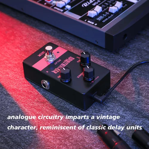 Vista 4 de Satone Pedal de guitarra retardada, Spritwalker Pedal de efecto de guitarra eléctrica Delay DC 9V Mini Pedal de retardo analógico True Bypass