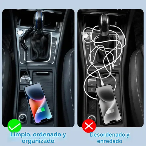 Vista 6 de Cable Lightning en espiral [2 unidades de 4 pies] Cable de carga múltiple 4 en 1 de 60 W, cable de carga rápida retráctil para iPhone