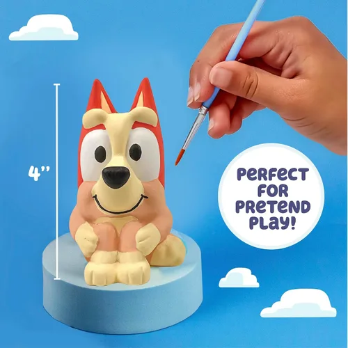 Vista 5 de Figurita de Bingo para Pintar Bluey, Figurita de Bingo de Cerámica para Pintar, Incluye 6 Pinturas Acrílicas, Pincel, Juguetes Bluey, Adornos