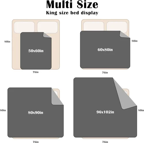 Vista 7 de Catalonia Manta impermeable para cama, protector reversible de vellón para sofá, muebles, mantas para perros a prueba de fugas, color gris Gris/Gris