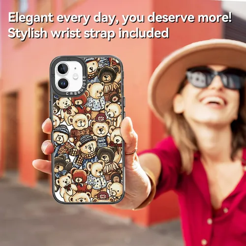 Vista 6 de Compatible para iPhone 11 Funda Bonita Estética - Funda de Teléfono Duradera de Moda Divertida - Diseño de Cubierta con Estampado de Patrón de Oso