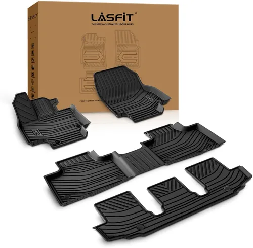 Vista 36 de LASFIT Alfombrillas de suelo para Toyota Tacoma 2024-2026 de doble cabina a gas (solo compatible con manual Tran), forros de suelo de TPE para todo
