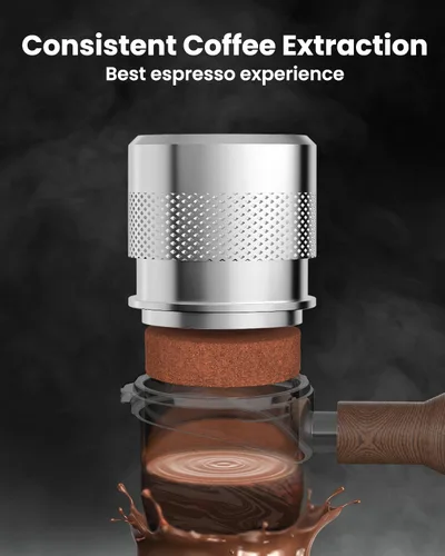 Vista 4 de Maestri House - Manipulador de café expreso de 2.087 in, de acero inoxidable para máquina de café expreso, manipulador con resorte para portafiltro
