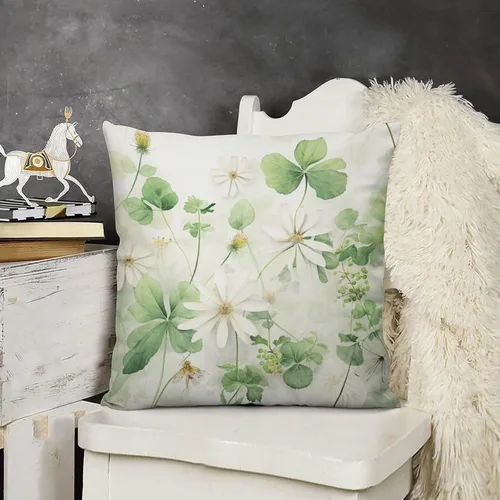 Vista 15 de Funda de cojín de terciopelo verde con diseño de trébol de granja, fundas decorativas para sala de estar, fundas de almohada cuadradas decorativas