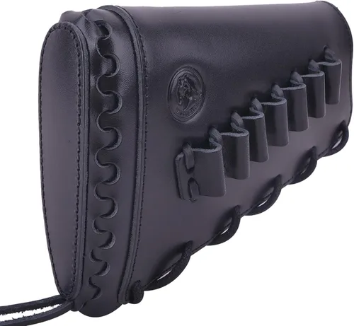 Vista 21 de Almohadilla de cuero para mejilla de culata cosida a mano para rifle 38/357 45-70 308 .22LR 12GA Mano zurda - Negro