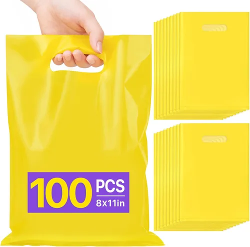 Vista 27 de ANZNKU 50 bolsas negras de recuerdo de fiesta, 8 x 11 pulgadas, bolsa de regalo para dulces de Pascua, joyas artesanales, bolsas de regalo
