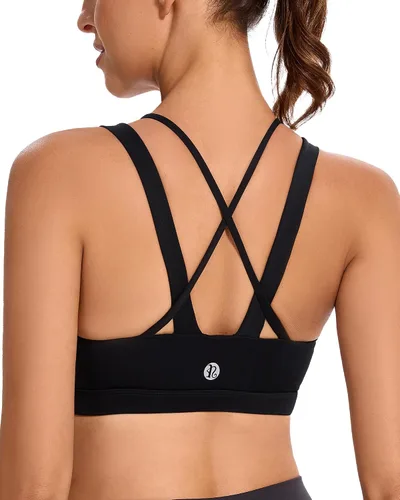 Vista 44 de RUNNING GIRL - Sujetadores deportivos para mujer, sujetadores deportivos con tiras acolchadas y espalda cruzada de apoyo medio con copas extraíbles