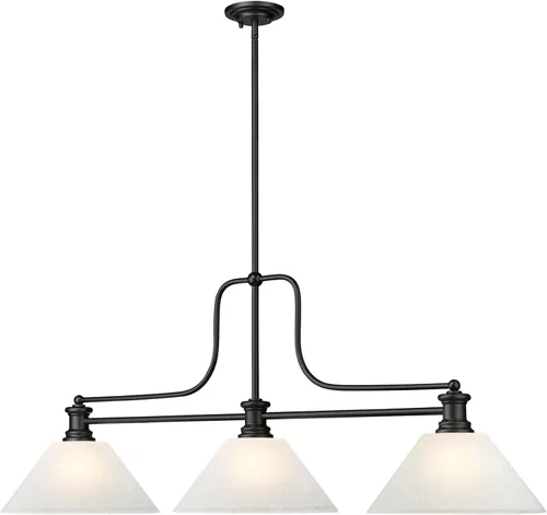Vista 4 de Z-Lite 725-3-AWL14 Melange 3 Light Colgante lineal de 14" de ancho con tonos cónicos