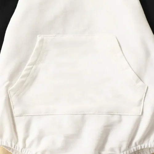 Vista 5 de Ropa de otoño para bebé recién nacido sudadera con capucha de gran tamaño mameluco con broches