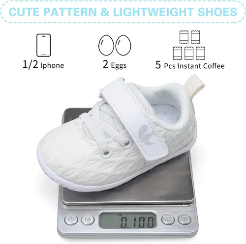 Vista 6 de FEETCITY Zapatillas de bebé para niños y niñas zapatos de primera caminata zapatos de cuna para recién nacidos zapatos de meter