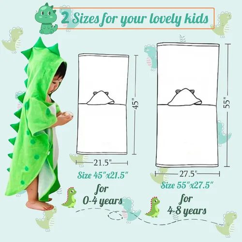 Vista 4 de Toalla de baño de algodón suave Toalla de playa para niños 0-8 años