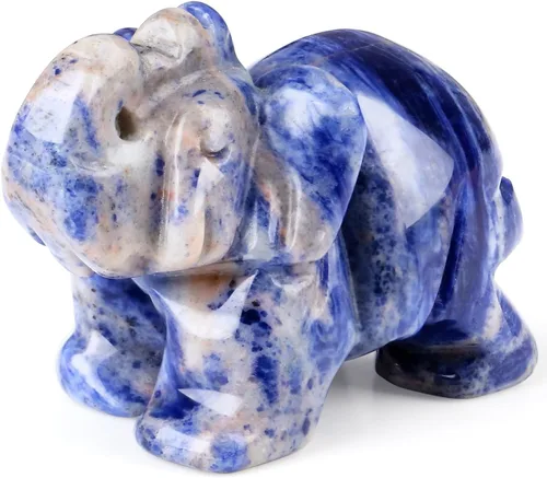 Vista 12 de Decoración de elefante de cuarzo rosa, cristales rosados, piedras curativas, figura de bolsillo, estatua de cristal natural, escultura tallada a