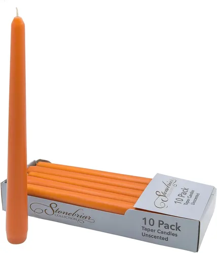 Vista 10 de Stonebriar Unscented Taper Candles — 7 Hour Burn Time, Candle Stick Candles for Weddings, Holidays, Home Décor & Special Events, Pack of 4, Ivory
