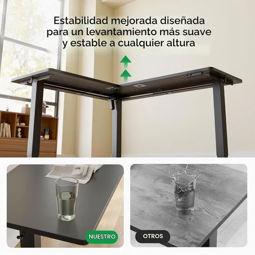 Vista 6 de FEZIBO - Escritorio de pie en forma de L de 63" x 55", altura ajustable, escritorio de computadora de esquina eléctrica de 63 pulgadas, escritorio