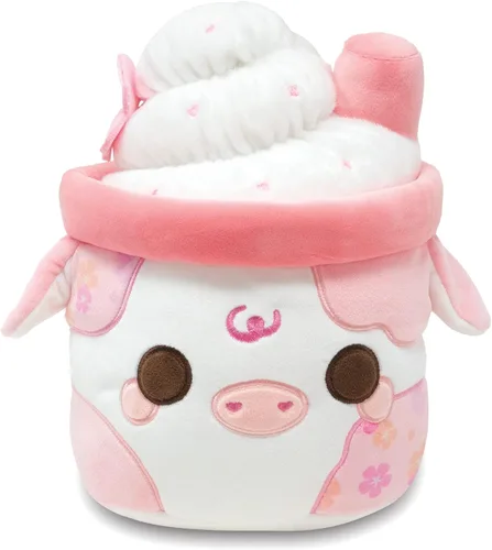 Vista 9 de Cuddle Barn - Mooshake de sésamo negro Juguete de peluche coleccionable de peluche súper suave y lindo kawaii de vaca, 10 pulgadas