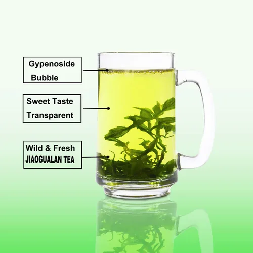 Vista 5 de Hojas de té Jiaogulan salvaje, té de gynostemma, 3.5 onzas (3.53 oz), 100% natural, sin azúcar, sin OMG