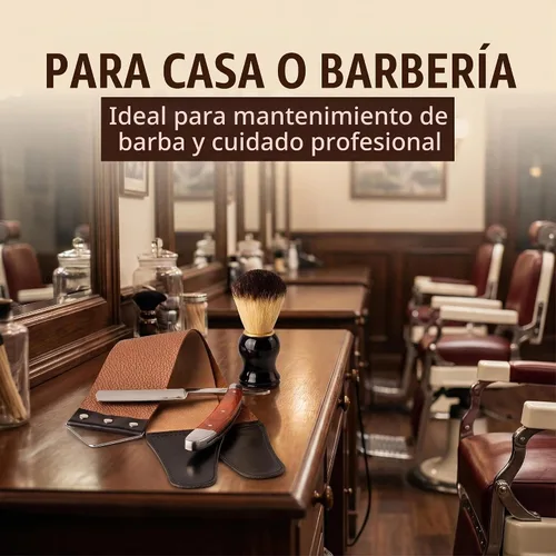 Vista 7 de Profesional Kit de Maquinilla de Afeitar Recta Con Strop, Brocha De Afeitar, Cuero Strop - Navaja de Barbero Navaja de Barbero