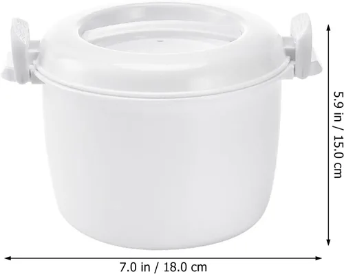 Vista 3 de Angoily - Arrocera para microondas: vaporizador de arroz portátil para microondas para verduras, utensilios de cocina para pasta para microondas