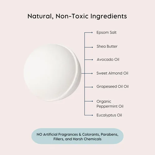 Vista 3 de LA SALT CO Breathe - Bomba de baño, 8 onzas, grande, hecha a mano con ingredientes naturales, sal del Himalaya rica en minerales, libre de crueldad